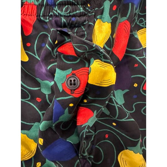 Mens 100% Silk Boxer Shorts Size XL Christmas Lights Holiday Vintage - Picture 4 of 4